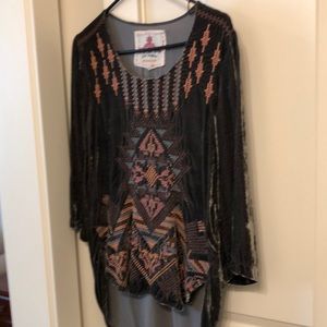 Johnny Was Velvet Blouse Size Small